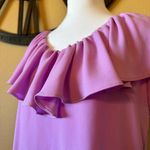 Trina Turk  Jena Ruffle Top Purple Short Sleeve Blouse Women’s Small Photo 1
