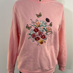 Heritage Charm Pink Floral Butterfly Sweatshirt ā Size Small Photo 0