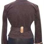 Cache  Brown Cotton Suede Removable Belt Leather Trim Jacket Top Stretch $188 NWT Photo 4