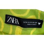 ZARA  Womens Pants Flared Jacquard Trouser Slit Ankle Retro‎ Lime Green Medium Photo 4