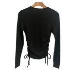 Forever 21 Popular 21 Top Womans XL Black Rouched Shirt Long Sleeve Ribbed Knit NEW Photo 8