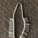 Vintage MCM Seashell Beaded necklace 18" Multi size shape Beige Cream White Photo 3