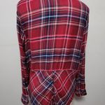 Lucky Brand  red blue split back plaod button down size large Photo 5