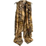 Chico's ‎ Leopard Print Sleeveless Casual Draped Open Front Cardigan Size M (1) 8 Photo 6