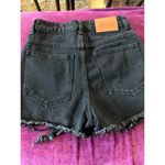 Princess Polly High Rise Black Denim Cut Off Shorts Distressed US Size 2 GRUNGE Photo 3