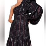 Farm Rio  Elegant Black and Pink One-Shoulder Dress Photo 0