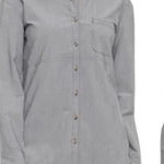 The North Face The‎  Stevie Button Up Shirt Cotton Blend Gray Long Sleeve Casual Top Photo 0