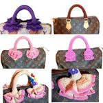 Handmade Blue crochet Handle Cover for Handbags Photo 1