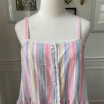 Vintage 90s Pastel Stripe Prairie Sundress S M Pink Photo 2