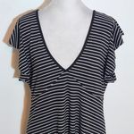 Wild Fable Black and White Striped Ribbed Knit V-Neck Mini Dress Size XL Photo 2
