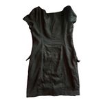 Finity Vtg 100% Linen black Full Front Zip Sheath Dress Office Business Size 14 Photo 1