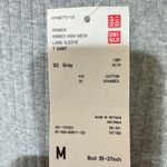 Uniqlo 2*  Women Ribbed High Neck Long Sleeve T Shirt Size M Cotton Spandex Photo 1