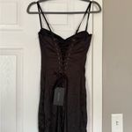 Outcast Lace Corset Tie Black Gothic Maxi Dress Red Size M Photo 1