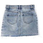 PacSun  Denim Retro Y2K Mini Skirt Light Wash Two Tone Frayed Hem Women's Size 25 Photo 1
