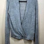 Lulus Warm Me Up Heather Grey Wrap Sweater Top size Medium Photo 0
