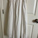 H&M White Linen Blend Buttons Dress Midi size small Photo 6