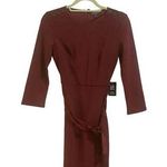 EXPRESS Burgundy Belted Midi Dress Sz XS NWT Photo 0