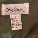 Oleg Cassini Vintage  100% Silk Jacket Size Small Military Green Photo 2