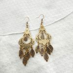 Large Gold Filigree, Mandala Earrings, Tribal, Boho, Ethnic, Bohemian Photo 2