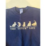 Jerzees The Tenth Life Cat Rescue Org Unisex Navy‎ Crewneck Medium Embroidered Photo 2