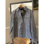 Bagatelle Sequin Plaid Shacket Jacket Medium Gray NWT Photo 2