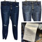 Simple Society  Button Fly Distressed Raw Hem Ankle Blue Jeans Sz 13 or 31 Waist Photo 1