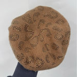 Jessica McClintock  VTG Wool Blend Hat Tan Embellished Western Indie Bohemian Photo 0