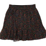 Loft  Skirt Medium Brown Floral Pull On Elastic‎ Waist Boho Feminine Casual Photo 0