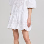 RHODE‎ Martina Dress XL White Heart Eyelet One Shoulder Puff Sleeve Cotton NWT Photo 0