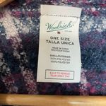 Woolrich  Plaid Textured Cape OS Womens Pink Purple Fringe Shawl Open Photo 5