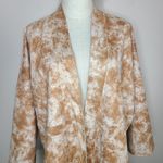 Anthropologie Solitaire Tan White Suedette Open Front Kimono Sleeve Jacket Sz L Photo 1