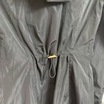 Betsey Johnson  Women's Size XS Black Hooded Long Rain Coat Jacket Gold Hardware Photo 2