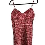 Free People On Our Radar Cherry Red Floral Print Slip Mini Dress Size L New Photo 1