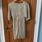 Lulus Size Large Gold Sequin Faux Wrap Short Sleeve Mini Party Dress New w/tag Photo 5