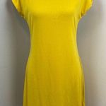 Free People Beach Rosalia Low Open Back Knit Mini Dress Golden Yellow Large Photo 0