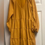 Love Riche 💕 2 For $10 Ruffle Boutique Dress Mustard Color Size Small Photo 0