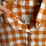 J.Crew Gingham Preppy Plaid Button Down Top Sz 0 Spring Orange White Cotton Photo 15