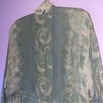 Vintage Platinum S Green and Cream Patterned Cardigan Beaded Photo 6