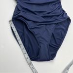 Ralph Lauren Lauren  Ring‎ Over The Shoulder One Piece Swimsuit Navy Blue 14 NWOT Photo 15