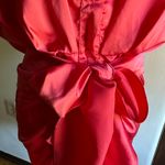 DO+BE  | Pink Satin Tie Waist Short Sleeve Shirt Party Dress Draped Mini Medium Photo 2