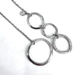 Chico's Women's Long Chain Four Circle Necklace Hammer Texture Circles Pendant Photo 5