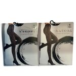 Natori  Feather Lace Net Tights Black Size Small Sheer Patterned Pair of 2 Photo 1