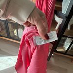 Amazon  pleated maxi dress halter satin coral bright neon open back strappy Photo 7