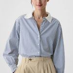 Gap × DÔEN Organic Cotton Eyelet Big Shirt XS NWT White Photo 0