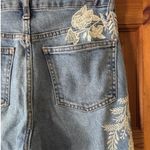 Topshop Moto Blue Floral Embroidered Straight Leg Jeans 26 hippie boho chic Photo 1