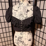 SheIn Bandeau Bustier Eye closure Victorian Steampunk Y2k goth Puff Sleeve Crop Top Photo 0