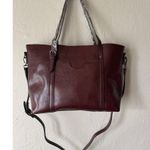 NWOT Elegant Faux Leather Tote with Removable Long Strap in Chocolate Brown Photo 8