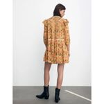 ZARA NWT  Floral Print V-Neck Ruffle Sleeve Babydoll Mini Dress Size Medium Photo 6