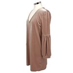 Madewell  Velvet V-Neck Balloon Sleeve Dress Blush Mauve Size Medium Photo 6