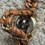 Geneva Platinum women’s vintage gold/tan double‎ wrap leather chain rope watch Tan Photo 6